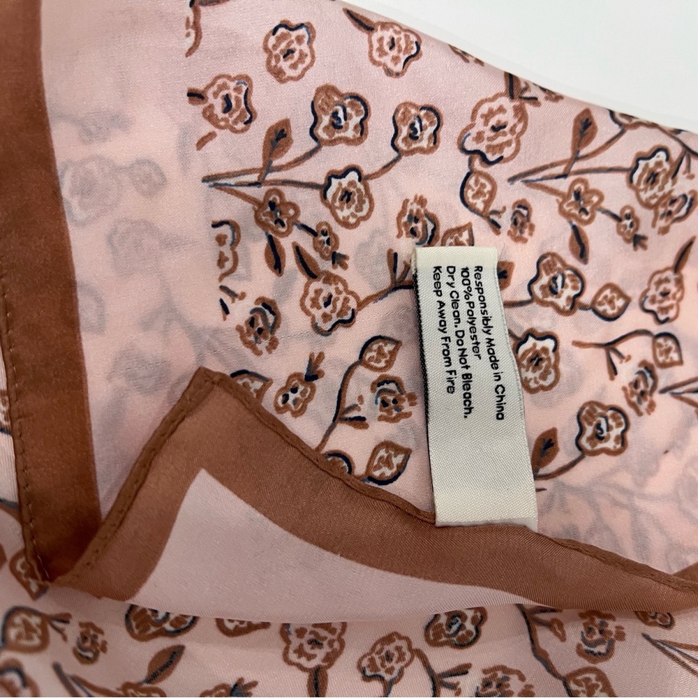 CLEOBELLA pink brown floral square scarf romantic Femenine cottagecore prairie - Picture 5 of 5